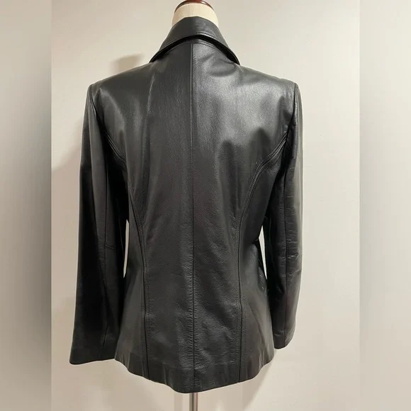 Colebrook & Co vintage black leather jacket, size small - Picture 4 of 13